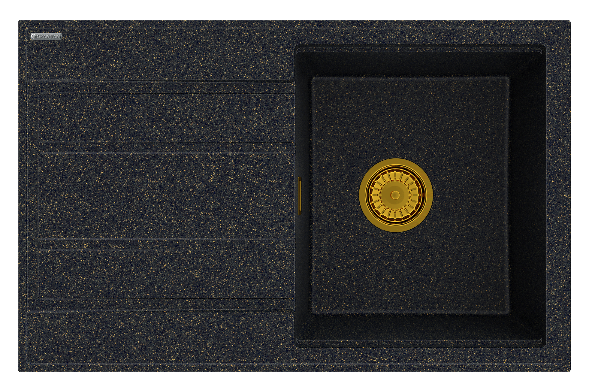 ZLEW GRANITOWY GOLDEN TIMOR + SYFON GOLD