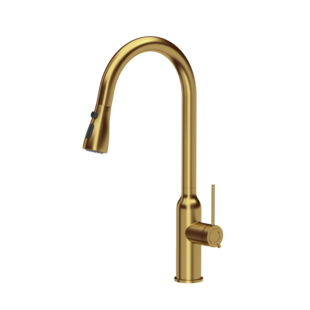 Quadron JESSICA Q LINE Pull out shower SteelQ Nano PVD złoty