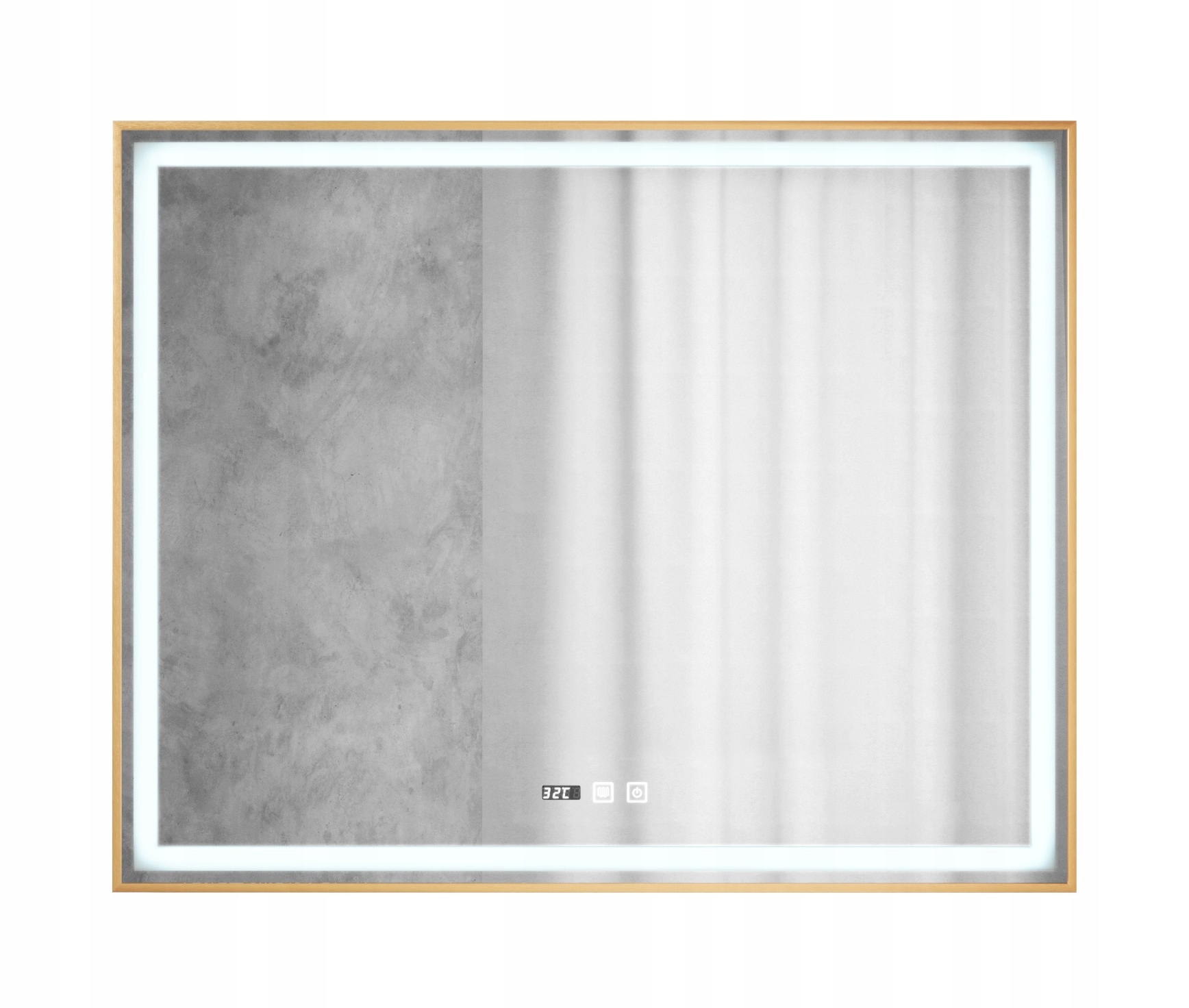 Prostokątne podświetlane lustro energooszczędne LED 100x80 Orion Rose Gold