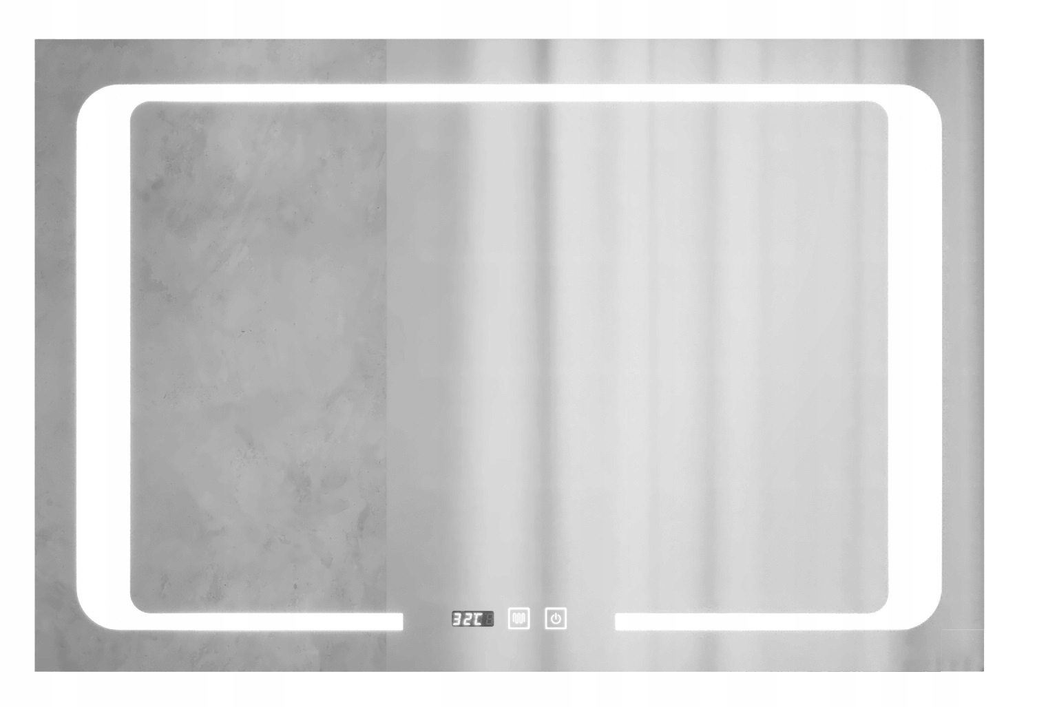 Prostokątne podświetlane lustro energooszczędne LED 90x60 Minor Chrom